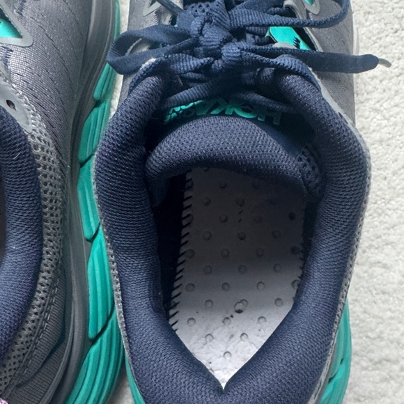 Hoka Gray and Teal Women's Running Shoes - Picture 7 of 8